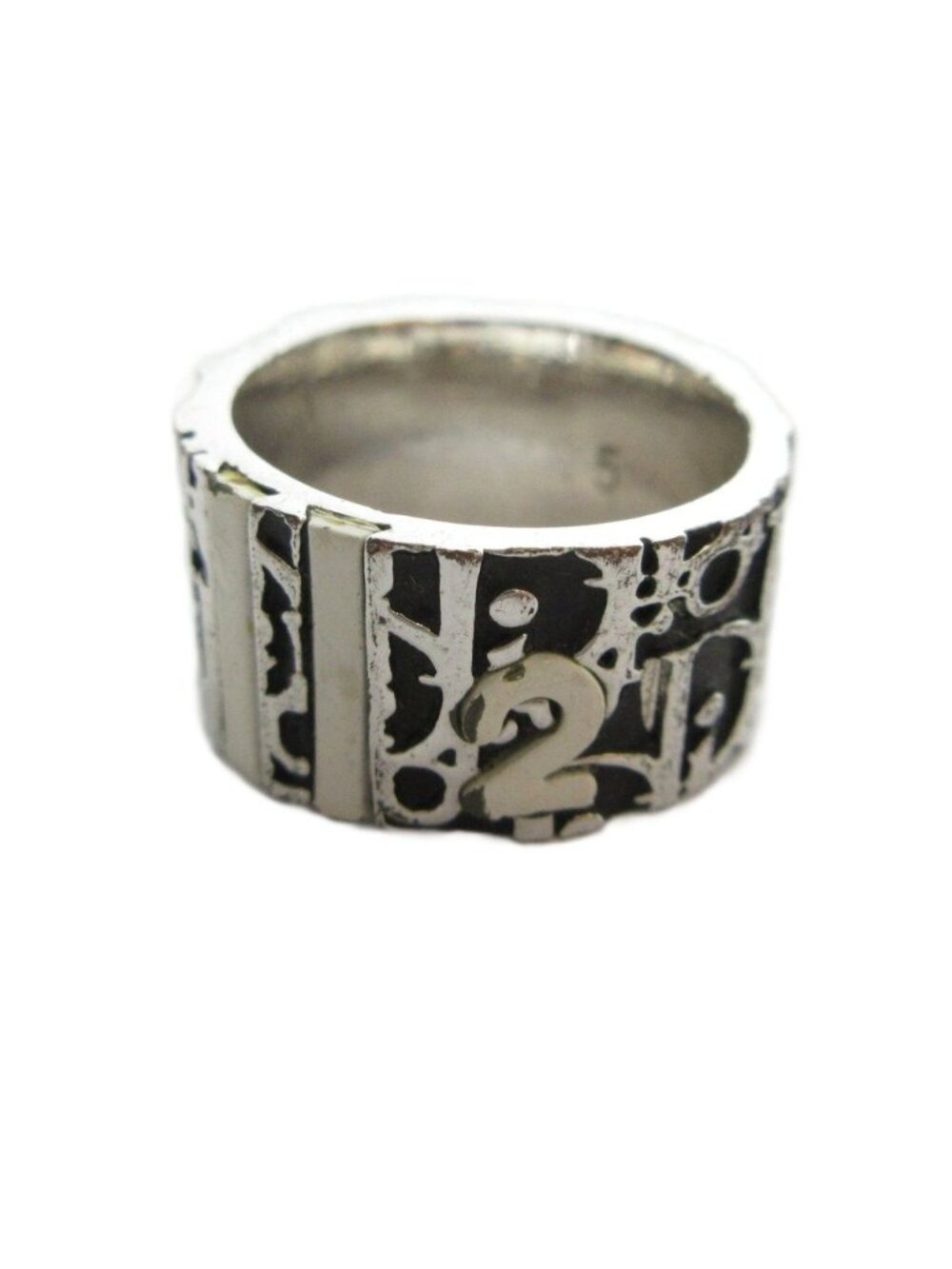 Dior Ring Licensed Logo Signature Silver Color Black